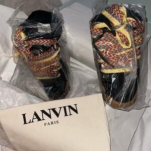 LANVIN CURB LEATHER SNEAKERS SIZE 9.5 -10.5